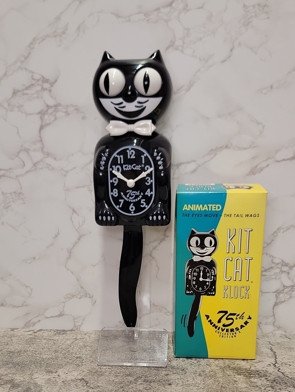 SUPER RARE 75th Anniversary Black Kit-Cat Klock Clock